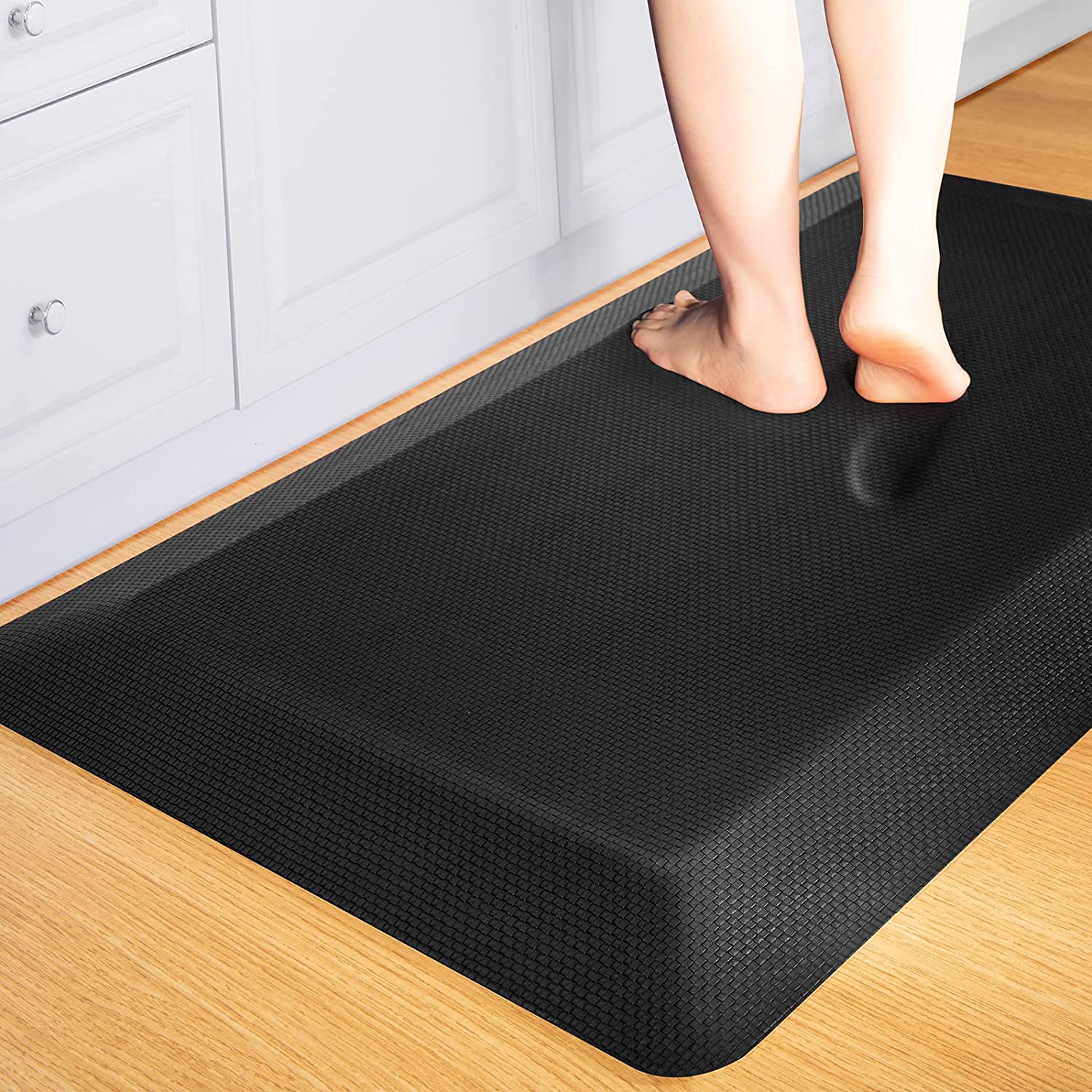 Stand Up Desk Store Standing Desk Anti-Fatigue Comfort Floor Mat Cushion  (Black, 35 x 19.5 and 5/8 thick) 